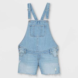 Shortalls Maternity Jean Shorts - Isabel Maternity by Ingrid & Isabel Light
